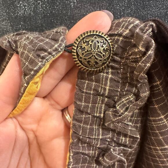 Persnickety Jacket 100% Cotton Long Sleeve Brown Yellow Made in USA Size 12Y - Picture 4 of 6